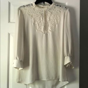 Express 3/4 sleeve lace detail blouse